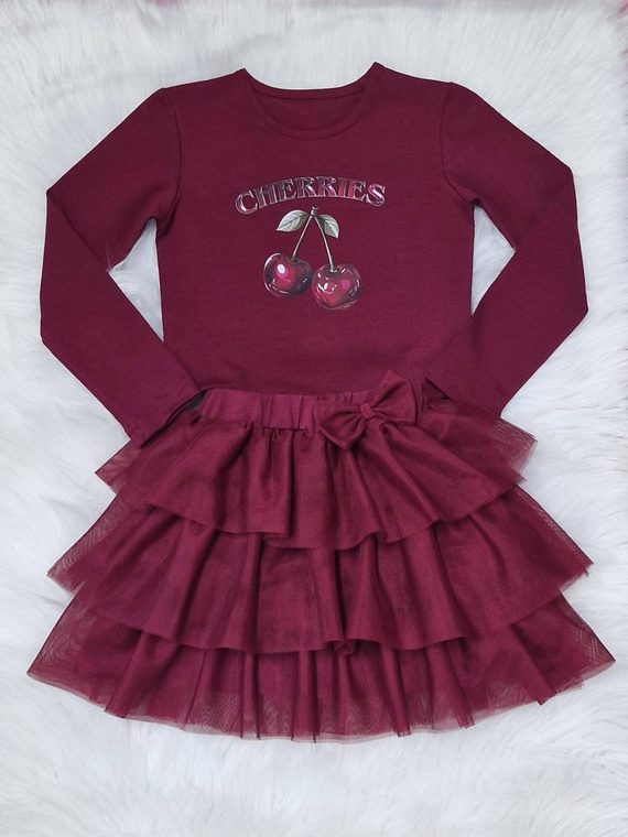 Fustă din tul Mia Bambarillo, vișinie – feminină, elegantă și ușoară