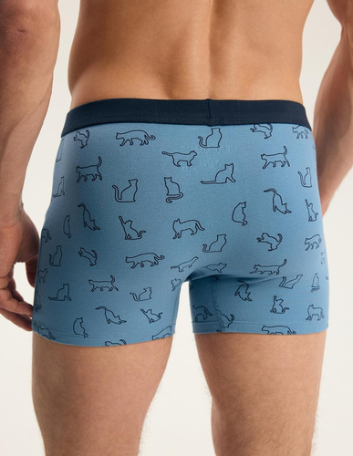Boxeri bărbați Henderson 45481 Fur 2-pack din bumbac cu talie lată și logo
