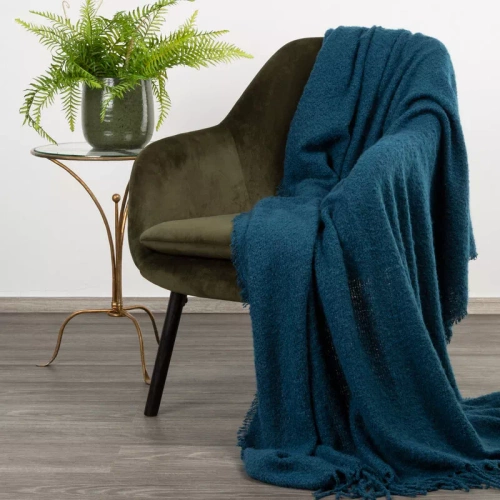 Patura Bela, cuvertura de pat imitand o sticla, Eurofirany, bleumarin