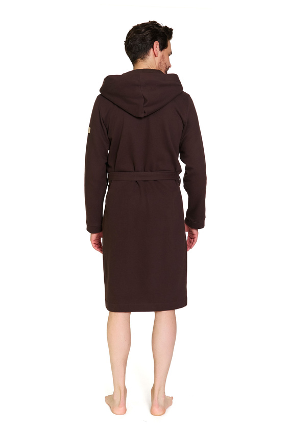Doctor Nap 7332 – Halat de baie bărbătesc din bumbac cu glugă | 100% bumbac, producție poloneză - brownie