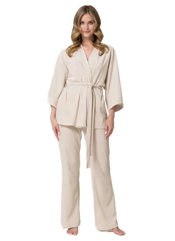 Leveza Darlin 1816 Pijamale damă din velur 3/4 Set homewear Sahara