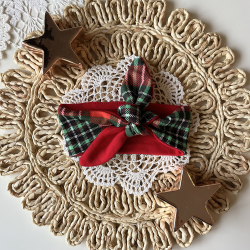 Bandă de păr Mamatti pentru fete OP02 Crăciun Fericit - Carouri Roșii Verzi, Stil Pin-up