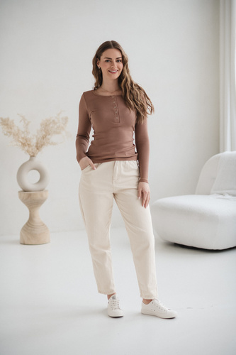 Bluză graviditate și alăptare Tummy Milk&Love vâscoză toffee