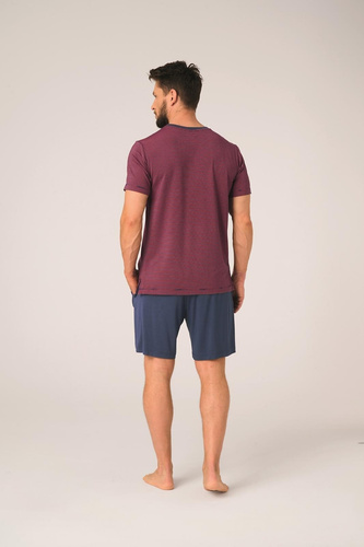 Pijama bărbați bambus Key MNS 319 bleumarin scurtă confortabilă