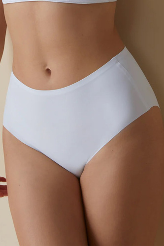 503 Slip de damă Maxi Braga Selene, alb - cu talie înaltă, fără cusături, modelat