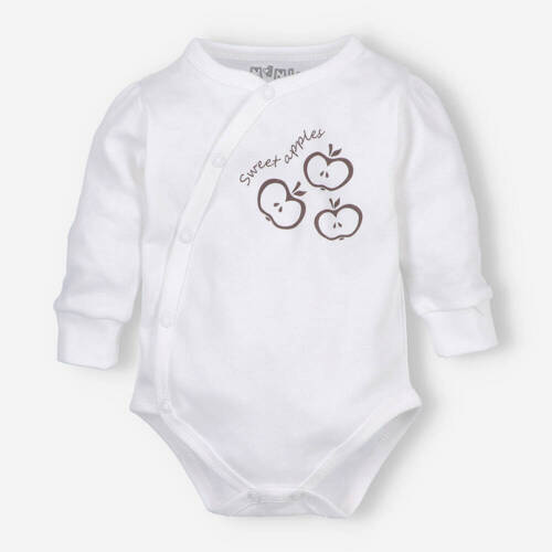 ABN-5292/ECR Body plic din bumbac organic ecru Happy Apples Nini