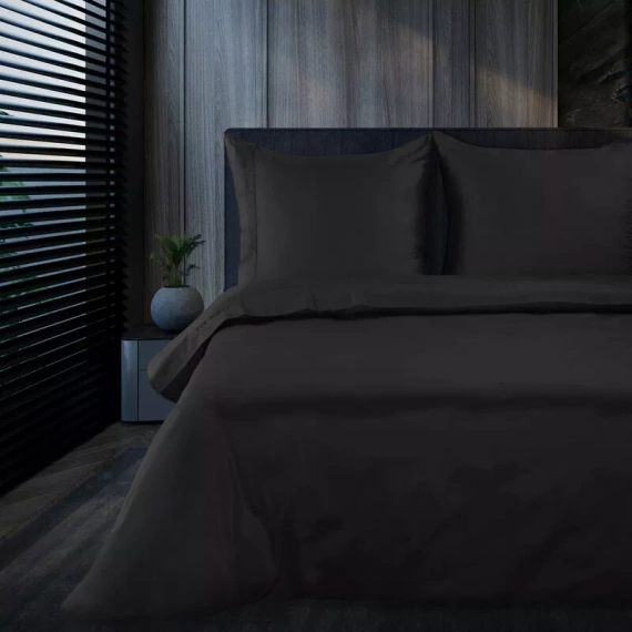 1B Elegant Lenjerie de pat din satin Eva Minge Europerdele negru | Macosatin 100% bumbac