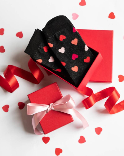 M30D Serce Șosete lungi pentru bărbați Italian Fashion - negru