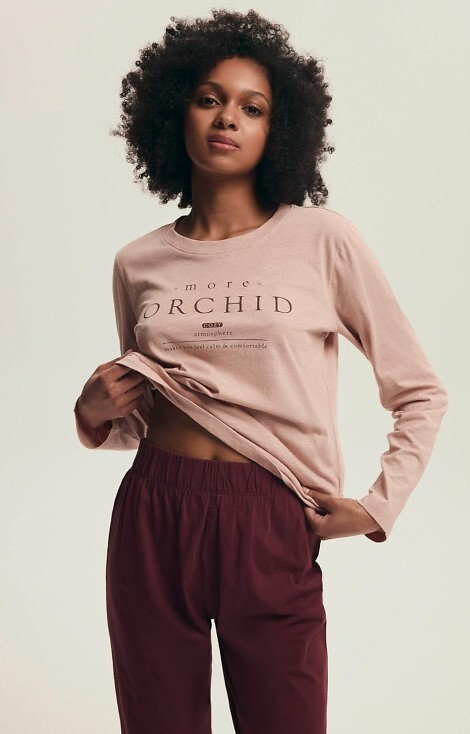 43733 Set de pijamale Dorla Henderson Orchid pentru femei – bumbac, mâneci lungi și pantaloni