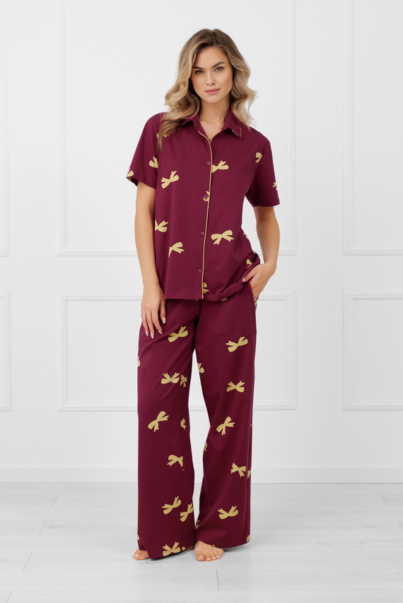 Pijama pentru femei Kwadro Italian Fashion bumbac organic, elegant și confortabil