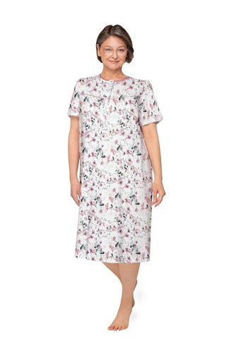 203 Cămașă de noapte cu fermoar Bogna I Martel - alb-roz 24