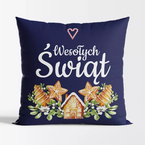 TBN016 Pernă de Crăciun turtă dulce Marquisette bleumarin