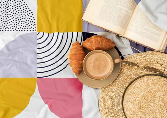 Milargo Verde 008 Lenjerie de pat din satin geometric, gri Faro