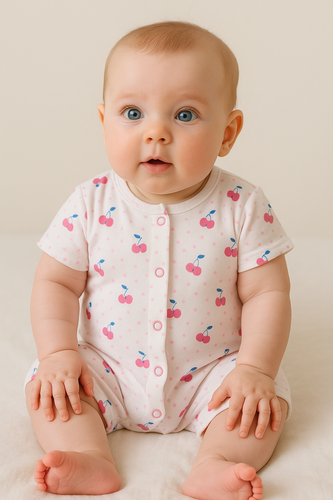 Salopete bebelusi din bumbac Martex, cirese | Salopeta de vara