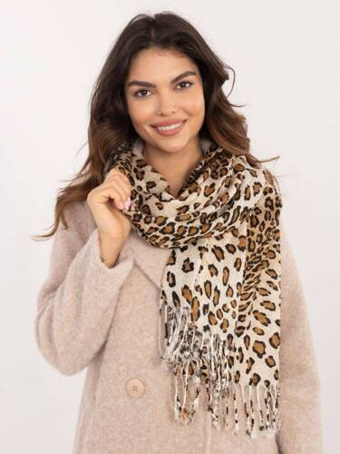 AT-CH-2474.22P Eșarfă damă din cașmir Paris cu imprimeu leopard