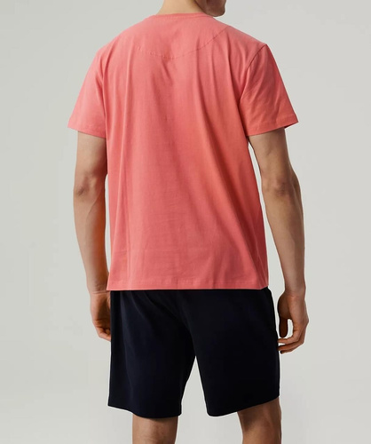 NMP-379 Pijamale bărbați cu mâneci scurte, bleumarin Atlantic-coral