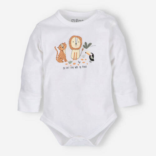 ABN-5265/ECR Body Nini din bumbac organic ecru Wild Animals