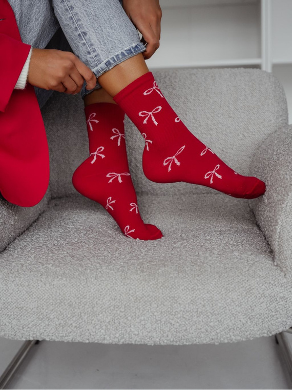 0200.198 Kokardki – șosete damă din bumbac cu fundițe