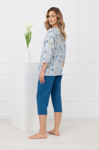 Pijama damă CELOZJA Italian Fashion 100% bumbac mânecă 3/4 pantaloni 3/4