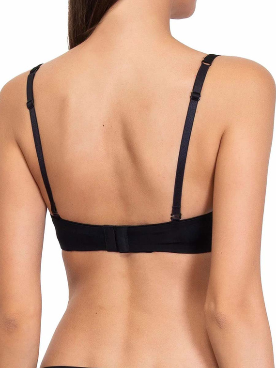 1580 Fantastic sutien push-up - bandeau, microfibra Sielei, negru