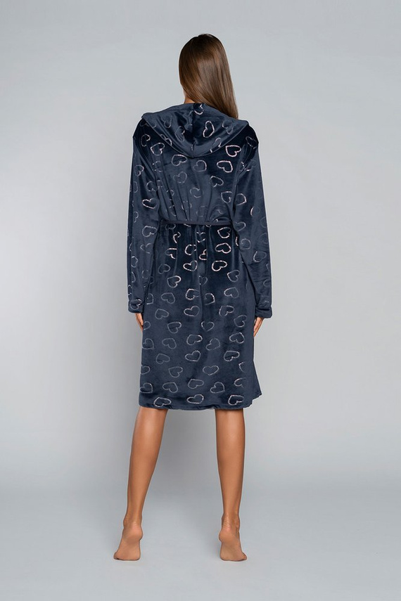 Elixir Halat de baie pentru femei cu buzunare Italian Fashion - roșu/print 