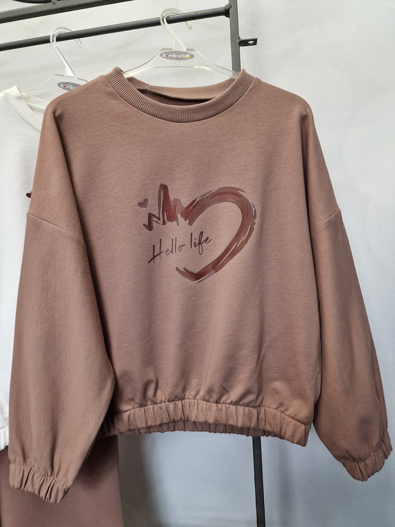 Gaja Hanorac pentru copii Bambarillo maro | Hanorac din bumbac elastic