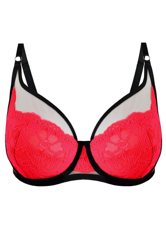19232 Sutien Funny Plunge Milano negru-fluo – decolteu adânc, senzual, elegant
