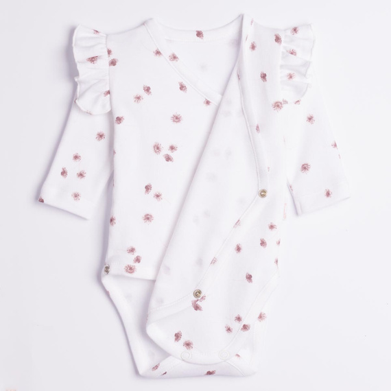 Nicol Hania 226094 Body cu închidere tip petrecut, mânecă lungă, imprimeu floral, crem