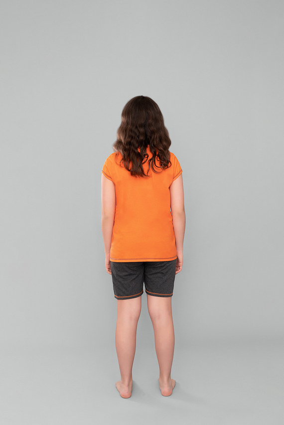 Blonde Pijama pentru fete Italian Fashion - portocaliu/albastru închis melange