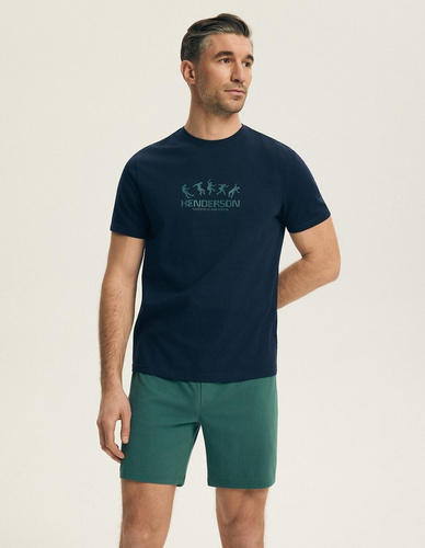 Pijamale bărbați Henderson Core 44499 Bet Navy 100% bumbac mânecă scurtă