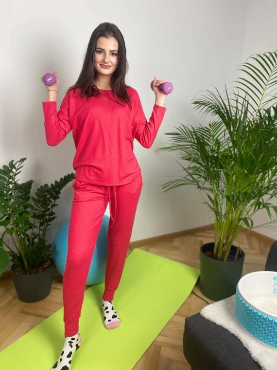 555 Paula Pijama de damă De Lafense - zmeură