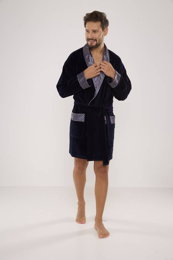 772 Bonjour halat de baie forex pentru bărbați - albastru marin