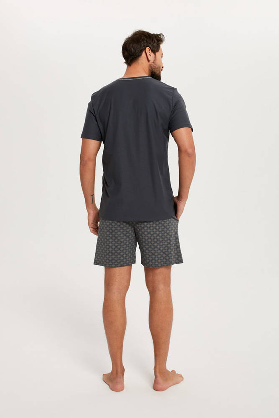 Abel Pijama cu mânecă scurtă pentru bărbați, pantaloni scurți Italian Fashion - grafit/print
