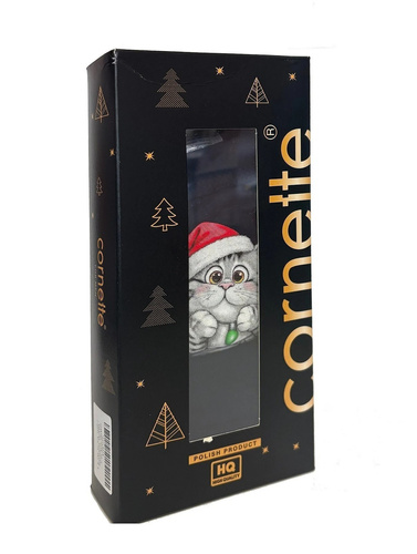 Cornette Gift 914/05 set bărbați de Crăciun boxeri și șosete cu pisicuță