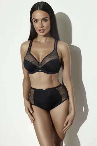 Biustonosz soft Ava 2301 Comfort negru susținere puternică pentru sâni mari