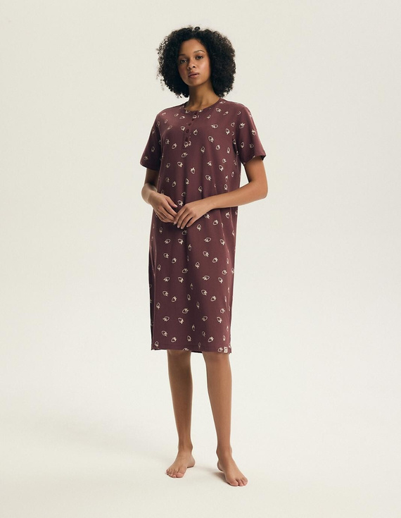 Cămașă de noapte Henderson Evika 45304 – bumbac, imprimeu căpșuni