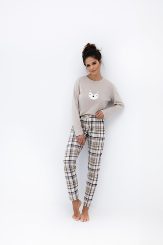 Pijamale Tinsley Sensis pentru femei - bumbac, lungi, în carouri