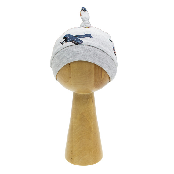 219054 Căciulă pentru bebe Willy Nicol – bumbac, avioane, legată