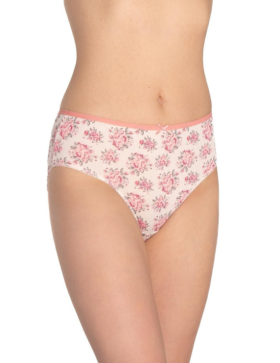 L-122BI-62 Chiloți de damă Lama, set 3 buc., bumbac, croială clasică, gri ecru bordo