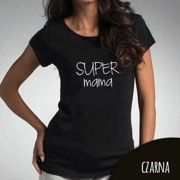 Bluzka damska "Super mama" Moocha czarny