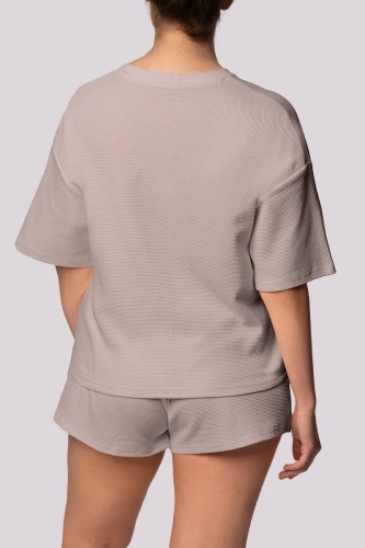 Pijamale confortabile de damă Mona cu mâneci scurte, roz