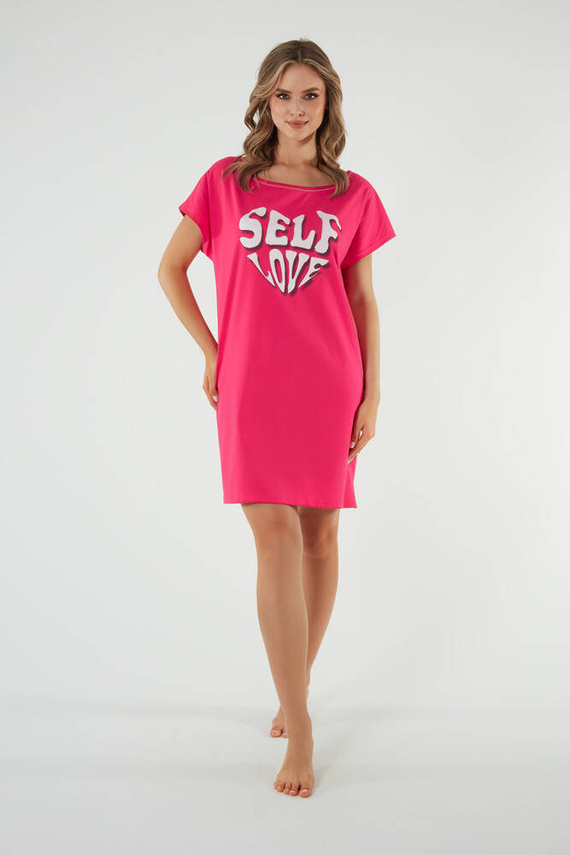 Rochie de noapte Selfie, cu mânecă scurtă Modă italiană - amaranthine