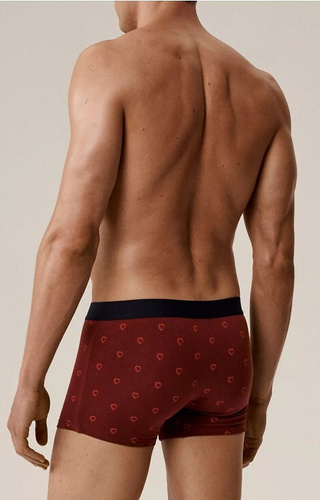 2GMH-029 Pantaloni scurți boxer Atlantic pentru bărbați - bumbac cu elastan, model cu inimă, pachet de 2