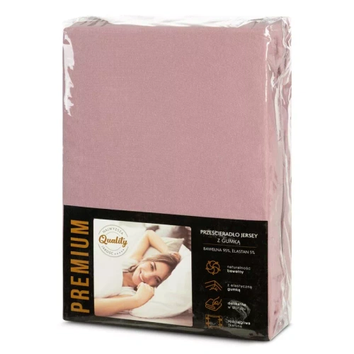 Prześcieradło Jersey 4 Eurofirany cu elastic bumbac elastan 190 g/m² roz pudrat