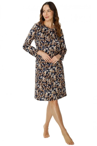 86675 Cămașă de noapte Lucy Seagull, imprimeu maro