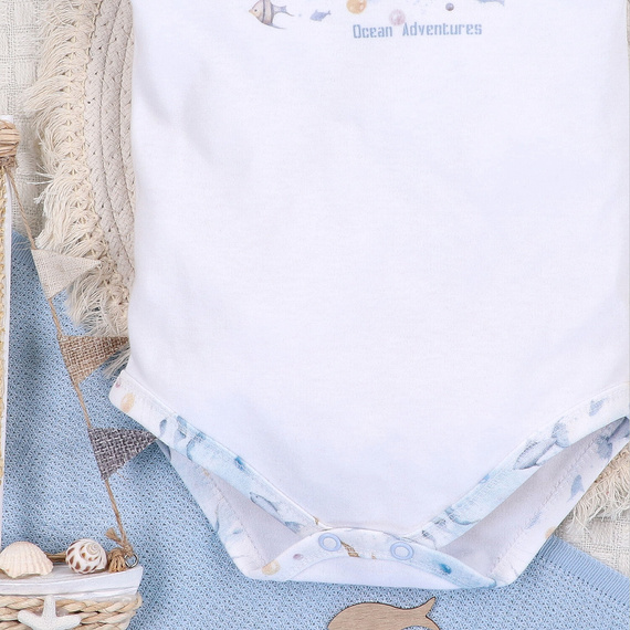 ABN-5448 Body Nini din bumbac organic Sea Of Joy – bumbac organic, mâneci scurte