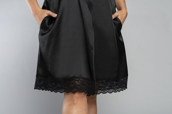 Touch Halat de baie cu mânecă scurtă Italian Fashion - negru