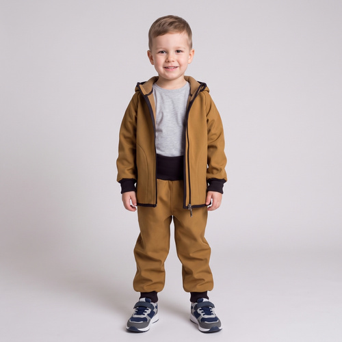 Nicol Pantaloni softshell copii 229053 polar talie înaltă cu manșete - olive