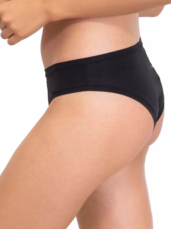 1555 Chiloți Fantastic - fără cusături, microfibră, croială clasică Sielei negru