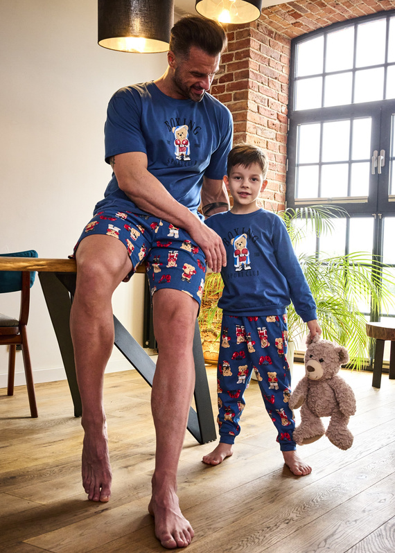 593/178 966/178 Cornette Boxer pijamale băieți | Bumbac, imprimeu, pantaloni cu model, manșete